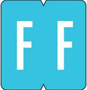 VRE/GBS Compatible "F" Labels, Polylaminated Stock, 1.3 " X 1-1/4" Individual Letters - 200 Per Pack