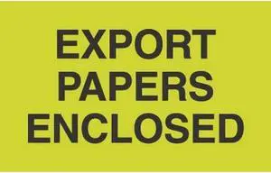 3" x 5" Export Papers Enclosed Labels (500 per Roll)