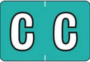 Colwell Compatible Alpha "C" Labels, Polylaminated Stock, 1" X 1-1/2" Individual Letters - Roll of 500