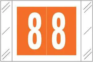 Barkley FNSTM Compatible  "8" Numeric Labels, 60# Laminated Stock, 1-1/2" x 1"" Individual Numbers - Roll of 500