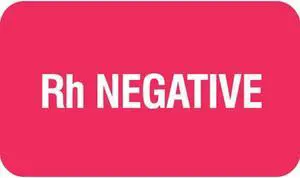Chart Labels, Rh NEGATIVE - Red, 1-1/2" X 7/8" (Roll of 250)