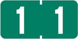 Tab Compatible Mini Numeric "1" Labels, Vinyl Kimdura Stock, 1/2" X 1" Individual Numbers - Roll of 1000