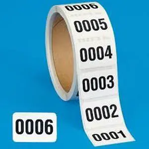 1" x 1-1/2" Numbers 0001-0500 (500 per Roll)