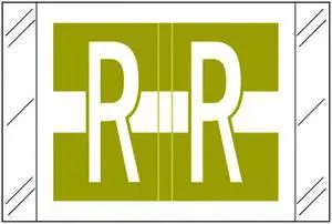 Tabbies Compatible "R" Labels, Polylaminated 100# Stock, 1 " X 1-1/2" Individual Letters - Roll of 500