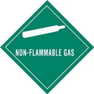 4" x 4" Non-Flammable Gas D.O.T. Subsidiary Risk Labels (500 per Roll)