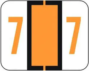 File Doctor Compatible "7" Numeric Labels, Laminated Stock, 1-1/4" x 1" Individual Numbers - Roll of 500