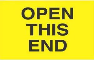 3" x 5" Open This End Labels (500 per Roll)