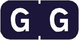 Tab Compatible Mini "G" Labels, Vinyl Kimdura Stock, 1/2" X 1" Individual Letters - Roll of 500