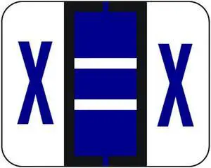 File Doctor FDAV Compatible Alpha Labels "X", Vinyl Stock, 1-1/4" X 1". Rolls of 500