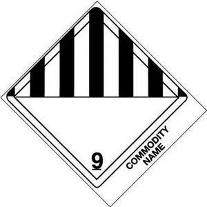4" x 4-3/4" Class 9 - Hazardous Waste, Liquid, N.O.S. NA3082 Labels (500 per Roll)