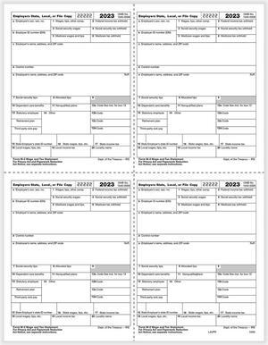 TFP W-2 4-Up Box Employers Copies 1/D, 1/D, 1/D, 1/D - Pack of 500
