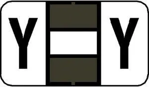 Jeter 7200 Compatible "Y" Labels, Laminated Stock, 15/16" X 1-5/8", Individual Letters - Pack of 240