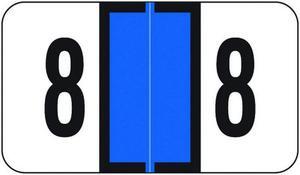 Safeguard SGNM Compatible Numeric "8" Labels, Laminated Stock, 15/16" X 1-5/8" Individual Numbers - Roll of 500