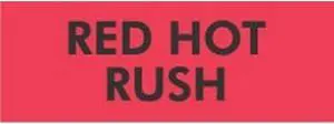 2" x 3" Red Hot Rush Labels (500 per Roll)