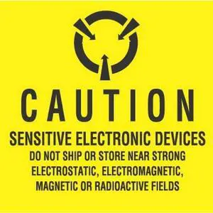4" x 4" Caution Sensitive Electronic Devices Labels (500 per Roll)