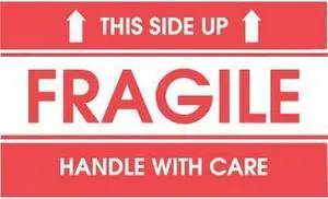 3" x 5" Fragile This Side Up Handle With Care Labels (500 per Roll)