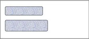 #9, Double Window Envelope, 3-7/8" x 8-7/8", 24# White Wove, Blue Woodgrain Inside Tint, (Box of 500)