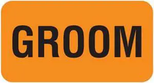 Groom 1-5/8" x 7/8" Fl-Orange Label (Roll of 560)