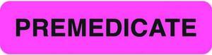Chart Labels, Premedicate, Fluorescent Pink, 1-1/4" x 5/16", (Roll of 500)