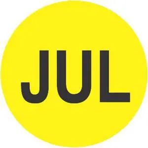 2" Diameter July Circle Labels (500 per Roll)