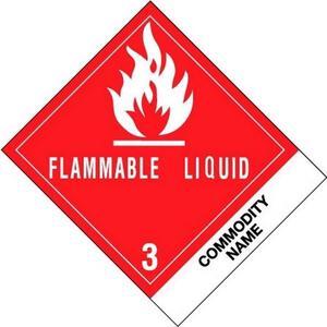 4" x 4-3/4" Flammable Liquid - Blank Tab Labels (500 per Roll)