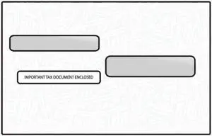 W-2 Two-Wide Forms Double Poly Window Envelopes, 5-5/8" x 9", 24#, White, Blue Wesco Inside Tint (Box of 500)