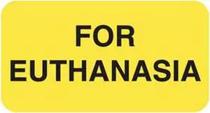 For Euthanasia Labels - 1-5/8" x 7/8" Fl-Yellow Label (Roll of 560)
