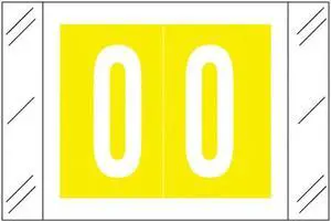 Barkley FNSTM Compatible "0" Numeric Labels, 60# Laminated Stock, 1-1/2" x 1" Individual Numbers - Roll of 500