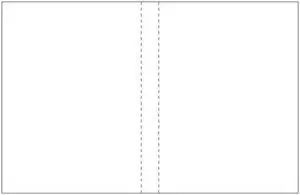 17" x 11" Laser Cut Sheet, 24# White Stock, 2 Vertical Perforations 8" and 9" from Left (Carton of 2500)