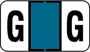Tab 7200 Compatible "G" Labels, Laminated Stock, 15/16" X 1-5/8" Individual Letters - Roll of 500