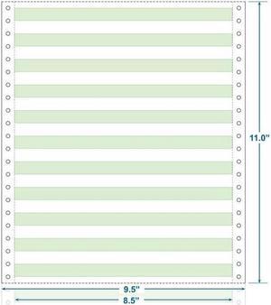 9-1/2 x 11 (W x H) Continuous 20# Computer Paper, Blank-microperf (Carton  of 2500)