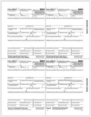 TFP 1099-R 4-Up Box Recipient Copy B, C, 2, 2 - Pack of 100