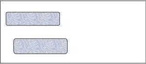 #10, Double Window Envelope, 4-1/8" x 9-1/2", 24# White Wove, Quick Stick Seal, Blue Woodgrain Inside Tint (Box of 500)