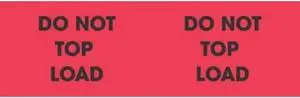 3" x 10" Red Do Not Top Load Labels (500 per Roll)