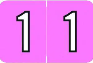 Barkley NCPM Compatible Numeric "1" Labels, Laminated Stock, 1" X 1-1/2" Individual Numbers - Roll of 500