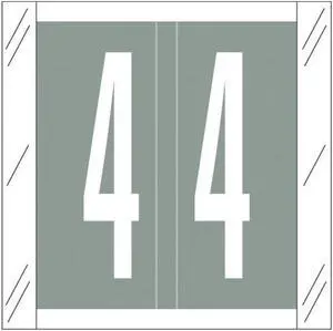 Tabbies Compatible "4" Numeric Labels, 100# Laminated Stock, 1-1/2" X 1-1/2" Individual Numbers - Roll of 500