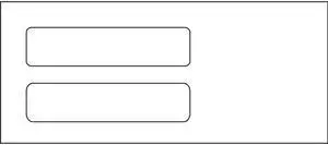 #10, Double Window Envelope, 4-1/8" x 9-1/2", 24# White Wove, (Box of 500)