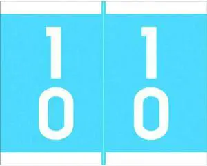 Barkley SFDM Compatible "10" Double Digit Labels, Laminated Stock, 1-3/16" X 1-1/2" Individual Numbers - Roll of 500