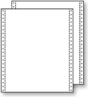 2-Ply 9-1/2'' x 11" (W x H) Premium Carbonless 13# White/White Computer Paper, 1/2" Perf Left & Right (Ream of 1400)