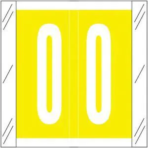 Tabbies Compatible "0" Numeric Labels, 100# Laminated Stock, 1-1/2" X 1-1/2" Individual Numbers - Roll of 500