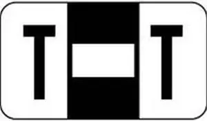 POS Compatible "T" Labels, Polylaminated Stock, 15/16 " X 1-5/8" Individual Letters - Ringbook pack of 240
