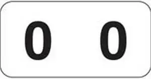 Jeter Compatible Numeric "0" Labels, Polylaminated Stock, 3/4" X 1-1/2" Individual Numbers - Roll of 500