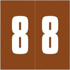 IFC CL3300 Compatible Numeric "8" Labels, Laminated Stock,1-7/8" x 1-7/8" Individual Numbers - Roll of 500
