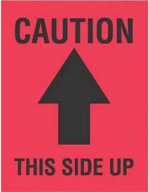4" x 3" Caution This Side Up Labels (500 per Roll)