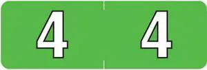 Barkley NBAM Compatible Mini "4" Numeric Labels, Laminated Stock, 1/2" X 1-1/2" Individual Numbers - Roll of 500