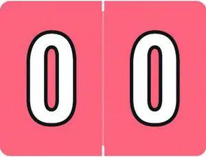 DataFile/Tab L8700 Compatible "0" Numeric Labels, Laminated Stock, 1-1/4" x 15/16" Individual Numbers - Roll of 500