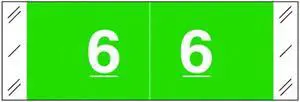 Tabbies 11850 Compatible Numeric "6" Labels, Laminated Stock, 1/2" X 1-1/2" Individual Numbers - Roll of 500