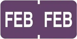 Tab Compatible "Feb" Month Labels, Vinyl Kimdura Stock, 1" X 1/2", Individual Months - Roll of 500