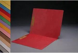 14pt Red Folders, Full Cut 2-Ply END TAB, Letter Size, Fastener Pos #1 & #3 (Box of 50)