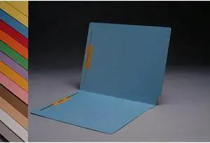 14pt Dark Blue Folders, Full Cut 2-Ply END TAB, Letter Size, Fastener Pos #1 & #3 (Box of 50)